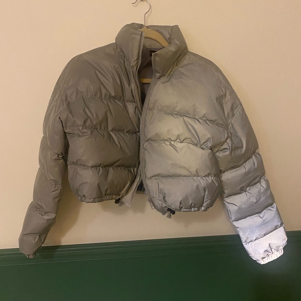Reflective Cropped Puffer Jacket